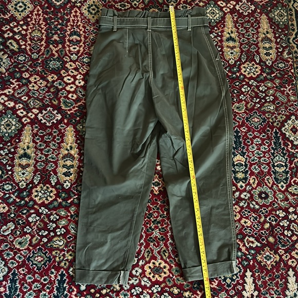 Wild Fable High Rise Paper Bag Army Green Pants EUC - Picture 9 of 10